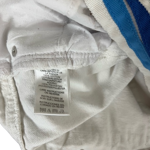 MICHAEL KORS White Blue Ribbon Waist Band Bootcut Boot Cut !00% Cotton Jeans 4 - Picture 15 of 16
